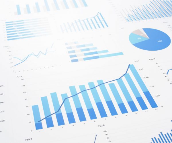 Many,Charts,And,Graphs.,Reflection,Light,And,Flare.,Concept,Image